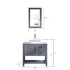 30" Gray Bathroom Vanity And Sink Combo Marble Pattern Top With Mirror Faucet & Drain - Gray - Image 9