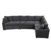 L-Shaped Sofa Convertible Sofa Bed Pull Out Sofa Sleeper With Two Back Pillows, Two USB Ports And Two Power Sockets For Living Room - Gray - Image 9