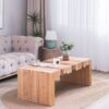 Modern Rustic Coffee Table, Rectangular Center Table For Living Room - Multi / Multicolor - Image 4