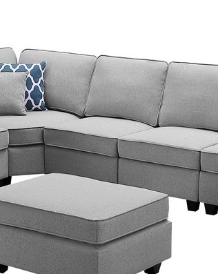 Casanova - 7 Piece Modular L-Shape Sectional Sofa With Ottoman - Light Gray - Image 5