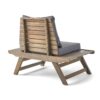Outdoor Club Chair With Slatted Design And Water Resistance Cushion - Dark Gray - Image 6
