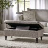 Dean - Fabric Storage Wide Tufted Rectangle Ottoman - Gray - Image 4