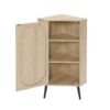 Corner Cabinet, Rattan Door, Freestanding Corner Tables For Small Spaces, Corner Shelf Stand For Living Room, Kitchen, Bathroom, Bedroom - Natural - Image 12
