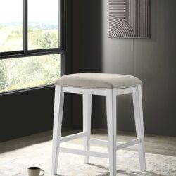 Sasha - Counter Height Stool With Upholstered Seat - White