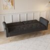Elegant Sofa Bed With Nail Head Trim And Matching Pillow - Black - Image 5