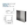 Modern Stainless Steel Shower Niche 12" X 12" For Bathroom And Kitchen - Brushed Nickel - Image 3