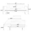 Contemporary Teddy Fleece Sofa Bed With 2 Throw Pillows And Metal Legs - Gray - Image 2