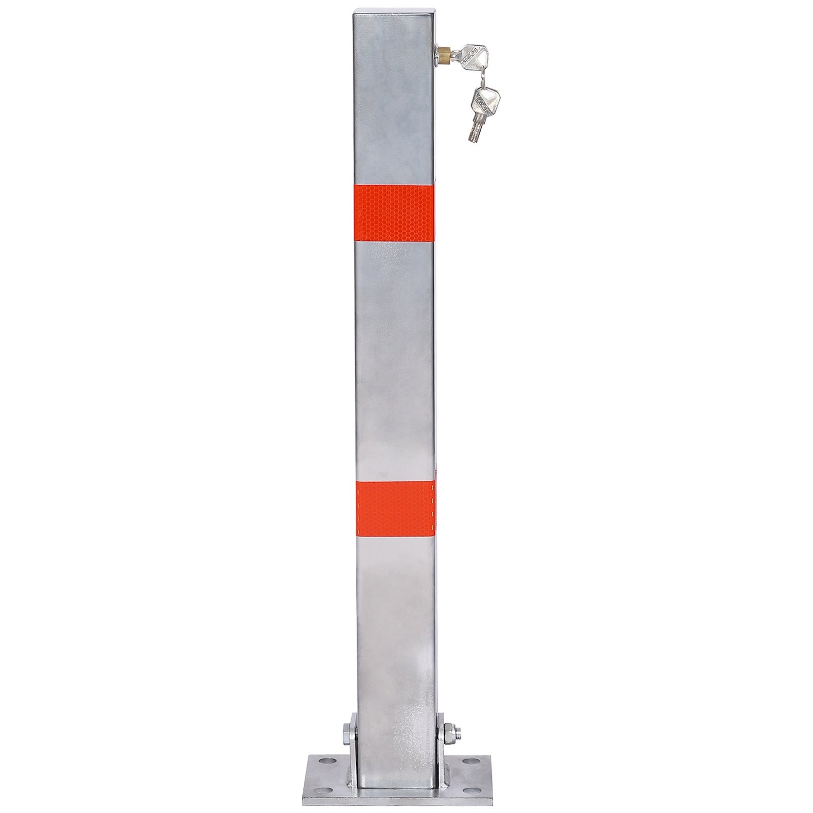 Steel Parking Bollard Pole Barrier With Lock,Square Design - Gray - Image 4