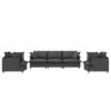 3 Piece Living Room Set Modular Sectional Couch Upholstered 3 Seater Sofa & 2 Armchairs 5 Seat - Gray - Image 7