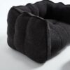 Soft Chenille Bean Bag Chair With High Resilient Foam For Living Room And Bedroom Comfortable Square Lazy Sofa With Footstool - Black - Image 20