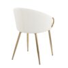 Claire - Contemporary / Glam Chair (Set of 2) - Gold / White - Image 4
