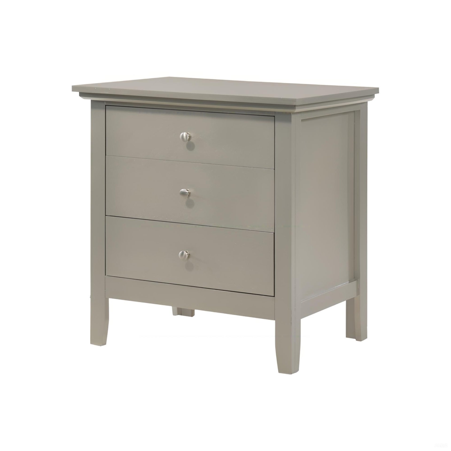 3 Drawer Nightstand - Silver Champagne - Image 6