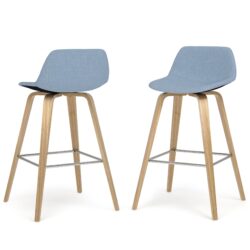 Randolph - Upholstered Bentwood Counter / Bar Height Stool (Set of 2) - Blue