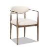 Artemis - Mixed Material Upholstered Dining Arm Chair - Warm White - Image 10