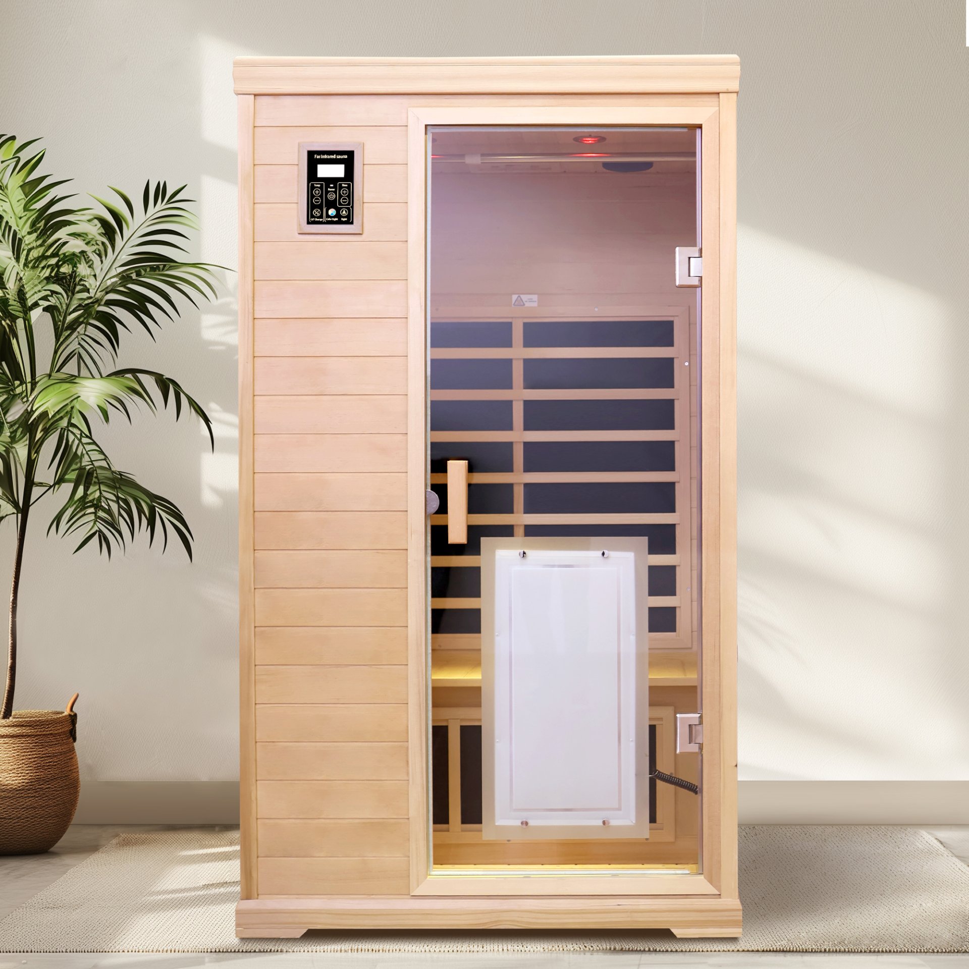 2 Person Far Infrared Hemlock Indoor Sauna Room - Natural - Image 2