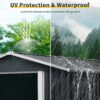 Outdoor Metal Storage Shed With Floor Base - Black - Image 4