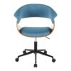 Vintage Mod - Mid-Century Modern Office Chair - Black / Walnut / Blue - Image 5