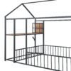 Full Size Bed House Frame With Desk, Shelves, Power Outlets And USB Ports - Black - Image 12