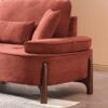 Comfortable Deep Seated Sofa With Pillows For Bedroom, Living Room, Office - Brick Red - Image 9