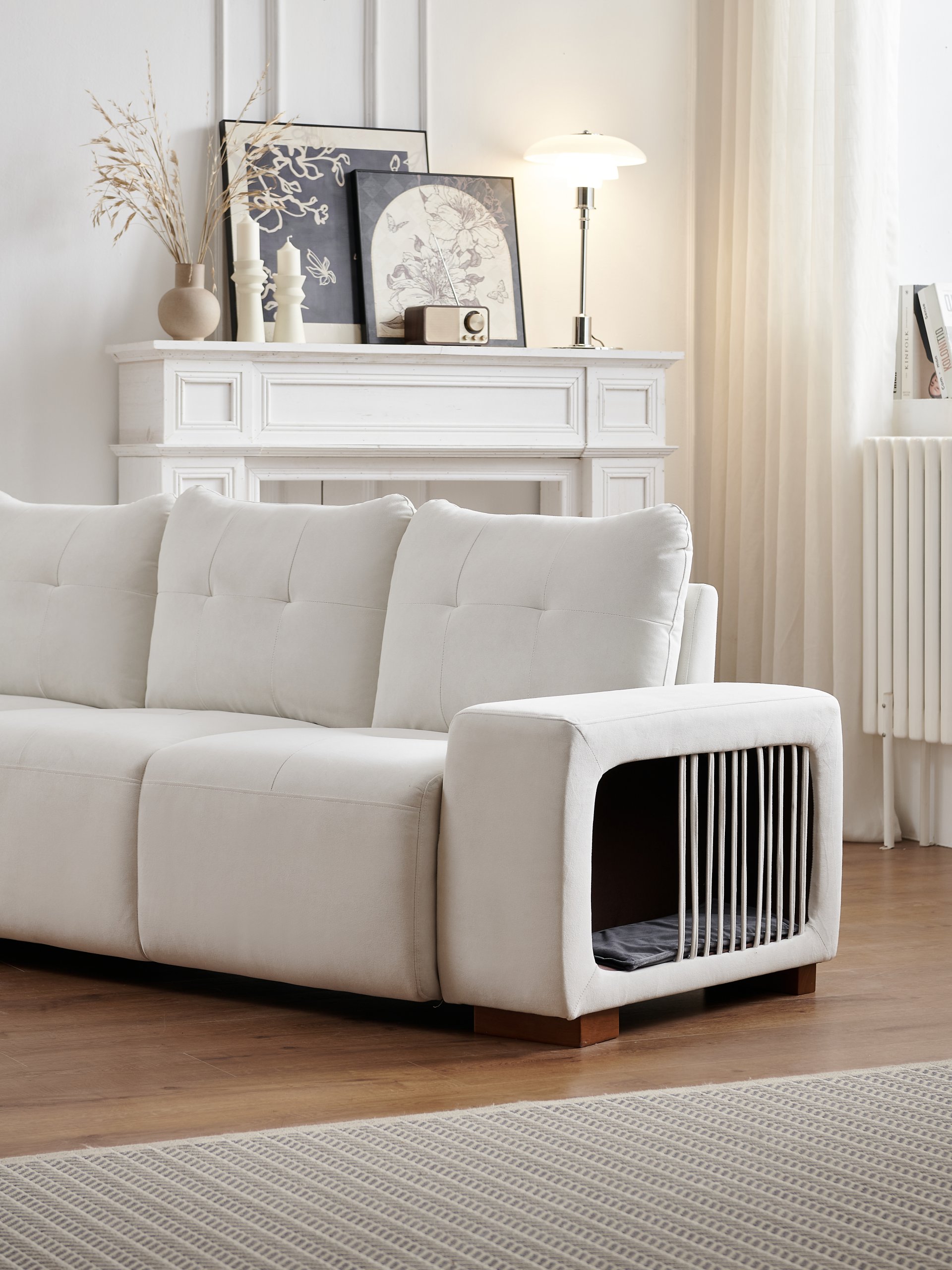 3 Seater Sofa Couch For Living Room, Modern Couches For Small Space, Cat Nest Sofa, For Cat Friendly, Comfy Couch With Waterproof And Cat Scratch Resistant Fabric - Image 4