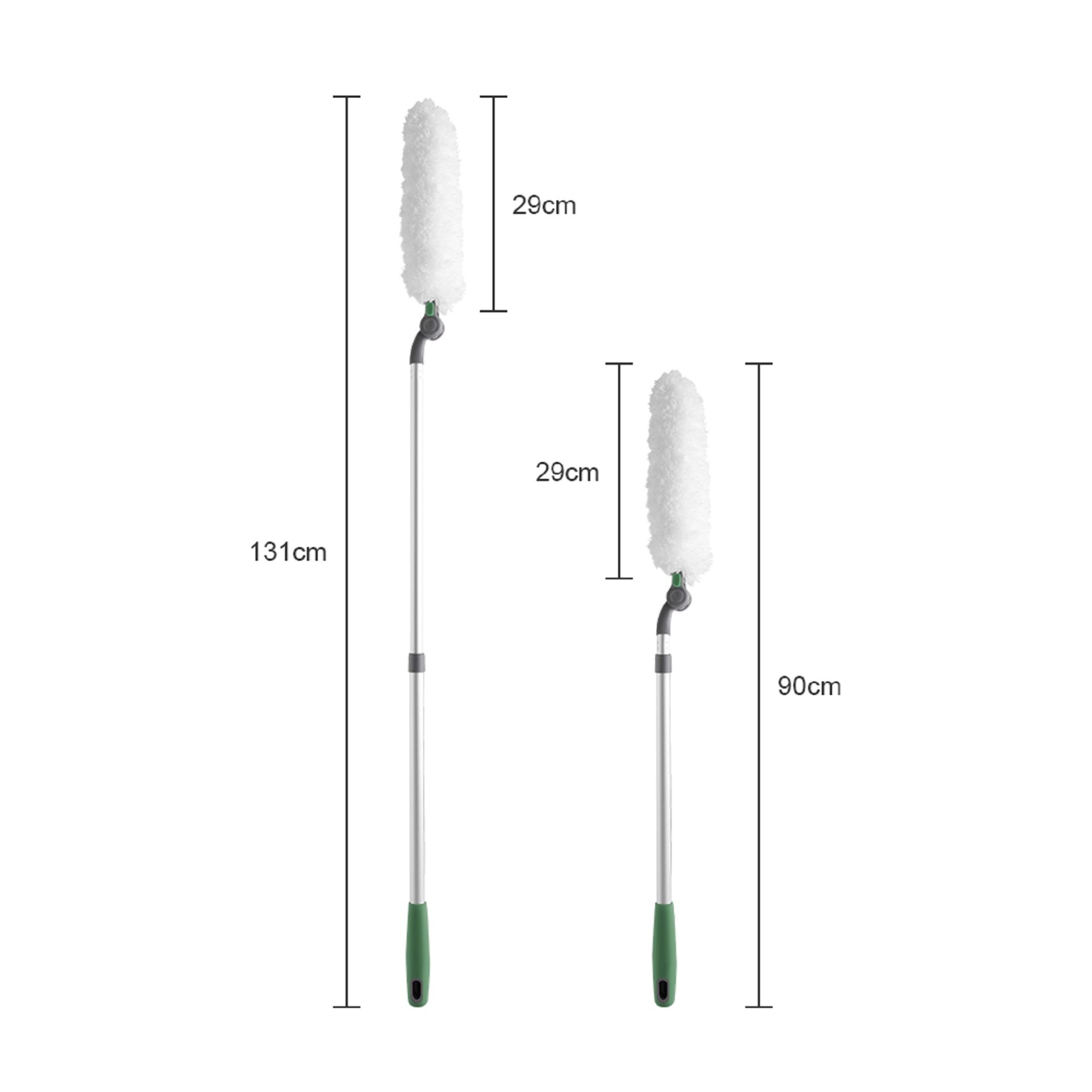 Long Handle Duster With Extension Bar, Home Dust Collector - White - Image 3