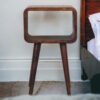 Mini Curved Open Bedside Table - Brown - Image 2