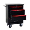 4 Drawer Multifunctional Tool Cart With Wheels, Metal Rolling Tool Cart Storage For Garage Workshop Warehouse Repair Shop With Stainless Steel Roof - Black / Red - Image 13