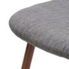 Mid Century Dining Chair (Set of 2) With Fabric Upholstery, Dark Walnut Metal Legs - Light Gray - Image 11