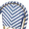 Outdoor Rattan French Barstool Set,, Bamboo, Seat Height - Navy Blue / White - Image 13