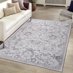 Marfi - 5' X 7' Oriental Area Rug - Gray / Silver