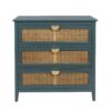 3 Drawer Cabinet - Natural Rattan, Suitable For Bedroom - Green - Image 9