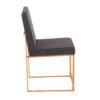 Fuji - Contemporary High Back Dining Chair (Set of 2) - Gold / Charcoal - Image 3
