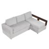 Sectional Sofa Upholstered Sofa Couch With Reversible Armrests For Living Room - Gray - Image 5