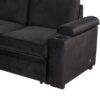 Sleeper Sofa Bed, 2 In 1 Pull Out Sofa Bed L-Shape Couch With Storage Ottoman For Living Room, Bedroom Couch And Small Apartment - Black - Image 19