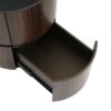 Elegant Italian High Grade Double Layer Storage Round Side Table - Brown / Black - Image 10