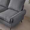 Modern Sectional Technical Leather L-Shaped Sofa Couch With Convertible Ottoman - Dark Gray - Image 9