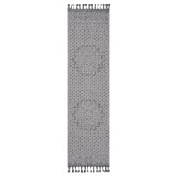 Guros - 2' X 8' Medallion Indoor / Outdoor Area Rug - Gray / White