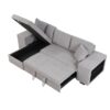 Pull Out Sleeper Sofa Reversible L-Shape 3 Seat Sectional Couch With Storage Chaise And 2 Stools For Living Room Furniture Set - Gray - Image 18