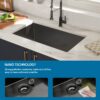 33" X 19" X 10" Undermount Kitchen Sink 16 Gauge Single Bowl - Gunmetal Black - Image 4