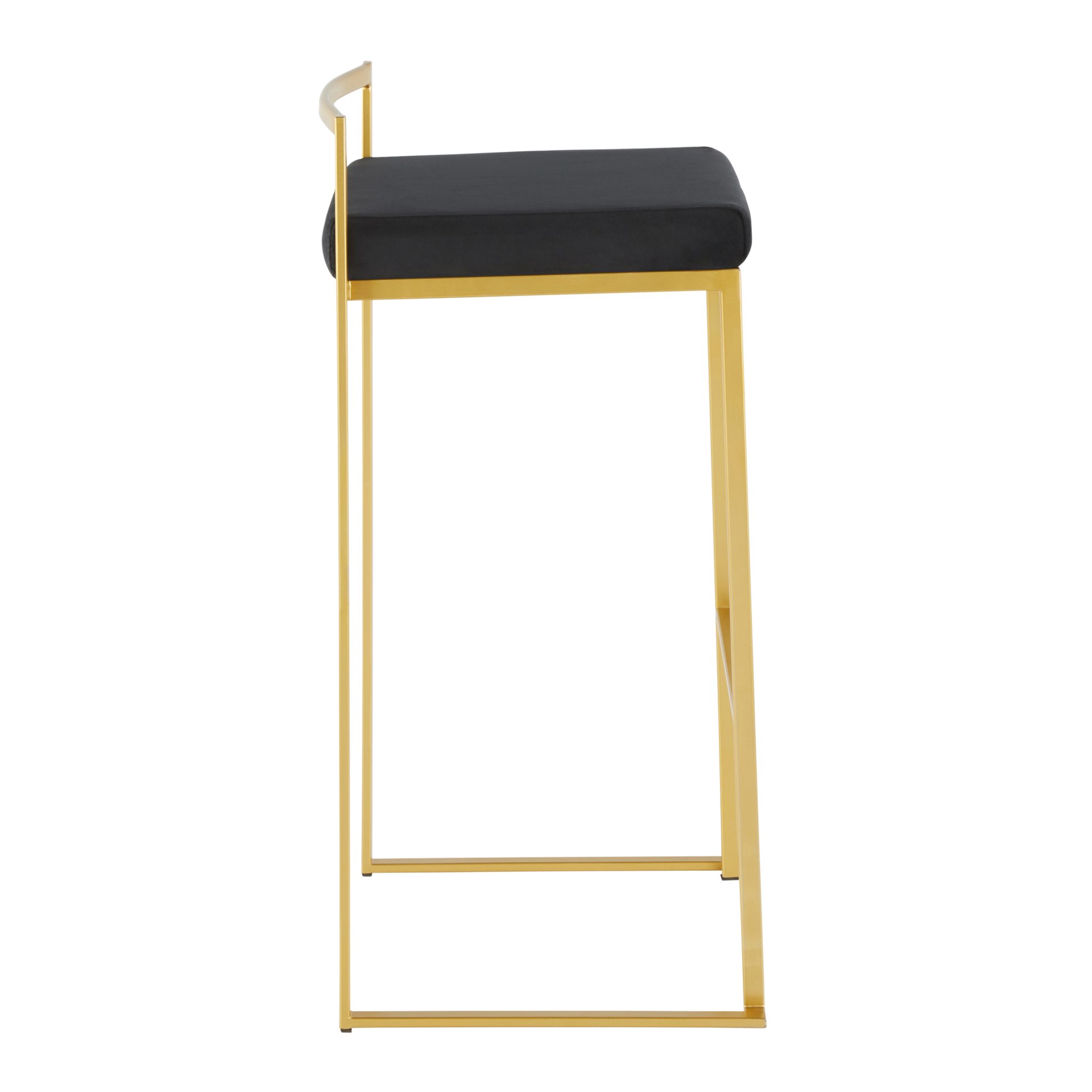 Fuji - Contemporary Barstool (Set of 3) - Gold / Black - Image 3