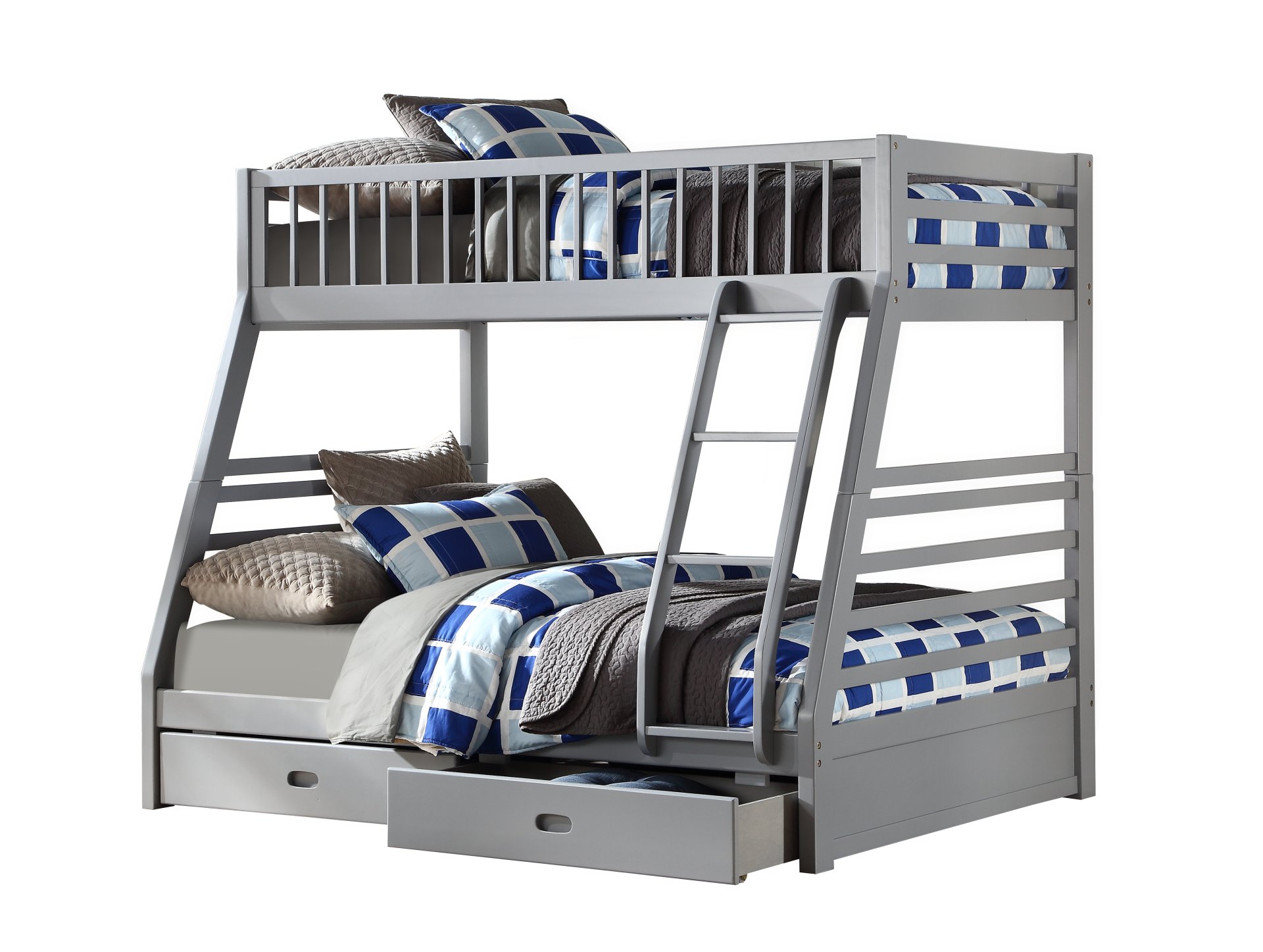 Jason - Twin Full Bunk Bed With Storage - Gray - Image 6