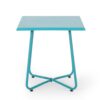 Outdoor Steel Side Table With X Shape Bottom Crossing Legs - Teal - Image 5