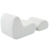 Curved Lounge Chair With Ottoman And High Resilience Foam - White - Image 9