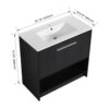 Modern 36" Bathroom Vanity With Ceramic Sink And Soft Closing Doors - Dark Oak - Image 3