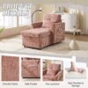 Multifunctional Lazy Person Sofa Recliner With Storage Backrest And Cell Phone Bracket For Living Room And Bedroom - Pink - Image 6