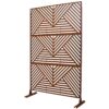 Rusty Outdoor & Indoor Freestanding Metal Privacy Screen, Decorative Privacy Fence Panels For Deck, Balcony, Patio - Rust Red - Image 5