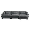 Super Comfort Oversized Modular Velvet Sectional Sofa With Movable Ottoman Corner Sectional - Gray - Image 12