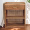 Larissa - T Bar Open Bedside Table - Oak - Image 10