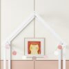 Full Roof-Framed Headboard Floor Bed With Headboard Guardrails - Without Slats White - Image 6