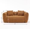 Soft Beanbag Chair With High Resilience Foam Core For Two People - Yellow - Image 3